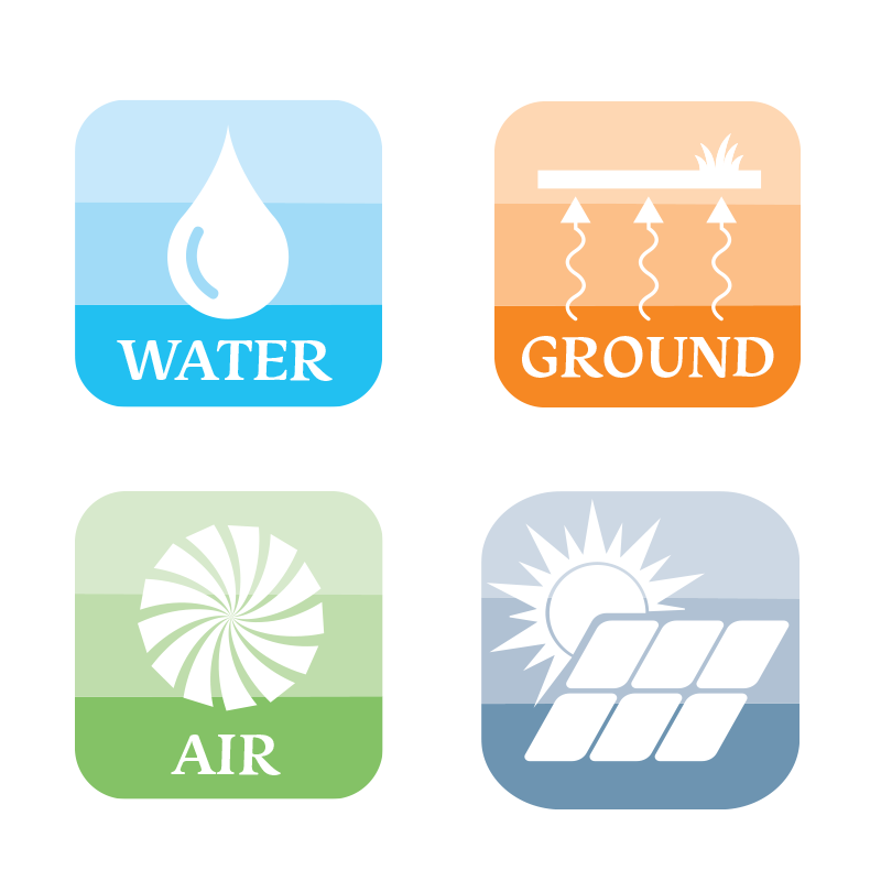 Squiggle Graphics - Amber heating Icons for areas of service