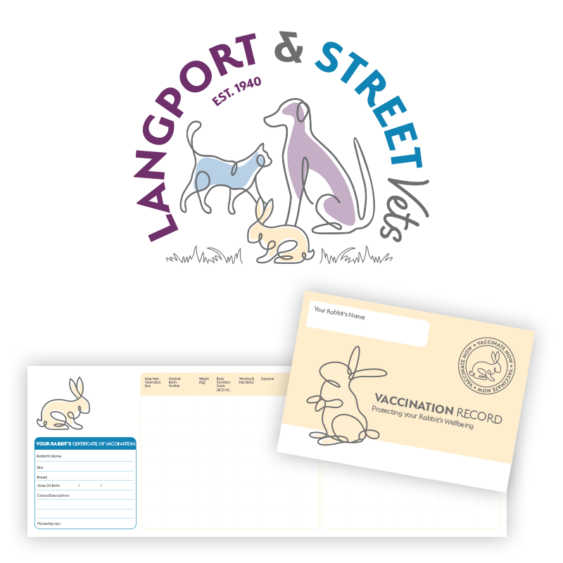 Squiggle Graphics - Langport vets Stationery Logo and Vaccination Record